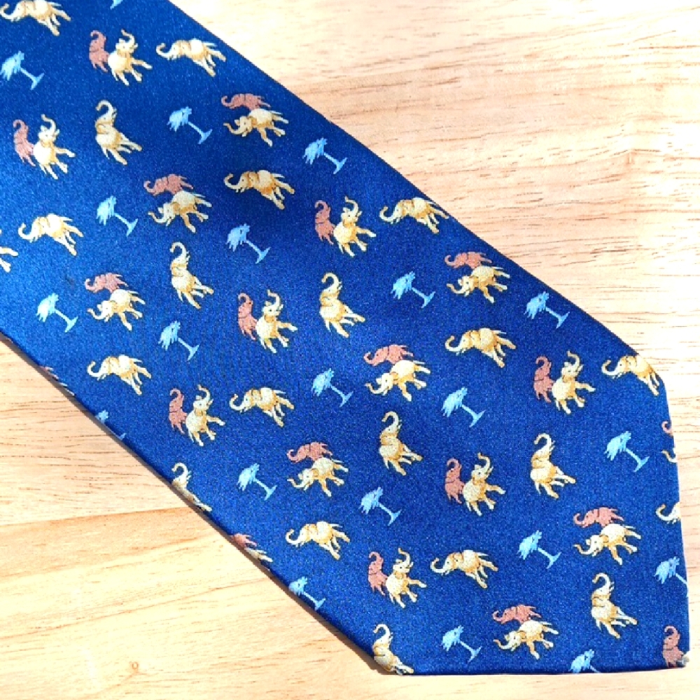 Men's Blue Animal Print Tie